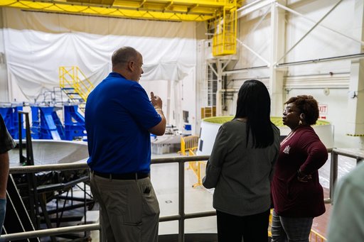 NASA Employees View SLS Rocket Hardware Before its Upcoming Move to NASA Kennedy