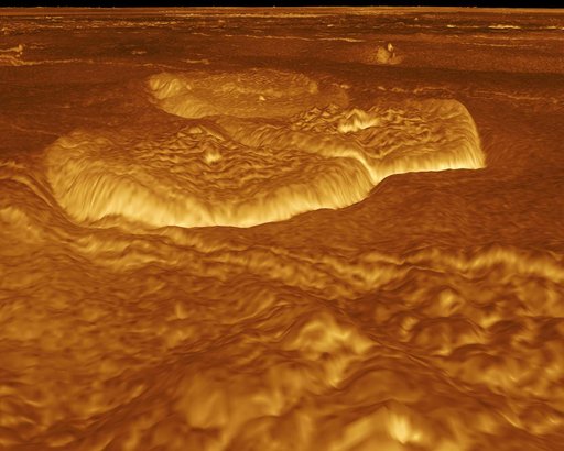 Venus - 3-D Perspective View of Eastern Edge of Alpha Regio