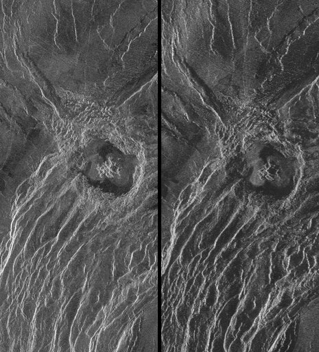 Venus - Stereo Image Pair of Crater Goeppert-Mayer