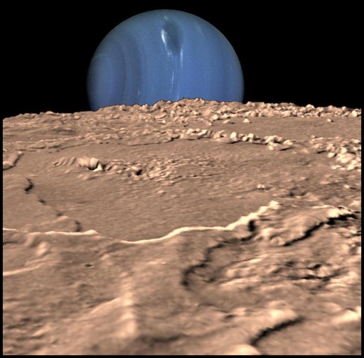 Neptune on Triton Horizon