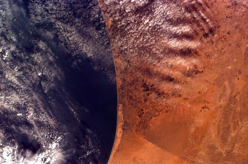 Gaza Strip and the Mediterranean Sea from the Shuttle KidSat Camera