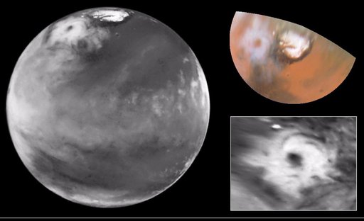 Hubble Views Colossal Polar Cyclone on Mars