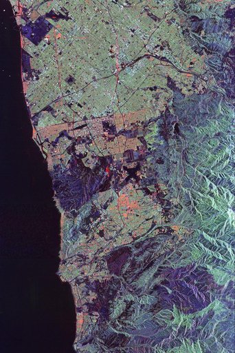 Space Radar Image of Orange County, California annotated version