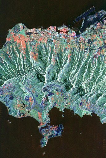Space Radar Image of Honolulu, Oahu, Hawaii