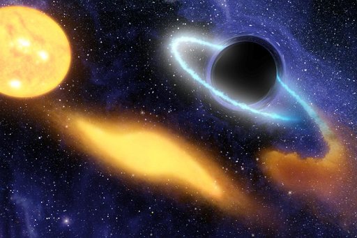 Black Hole Grabs Starry Snack  Artist Concept