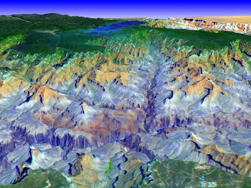 Perspective view over the Grand Canyon, Arizona