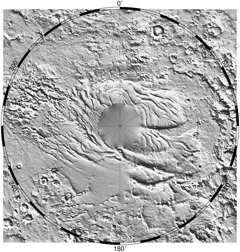 South Polar Topography MOLA