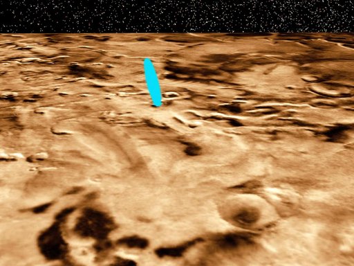 Proposed Mars Polar Lander Landing Site Perspective View 1