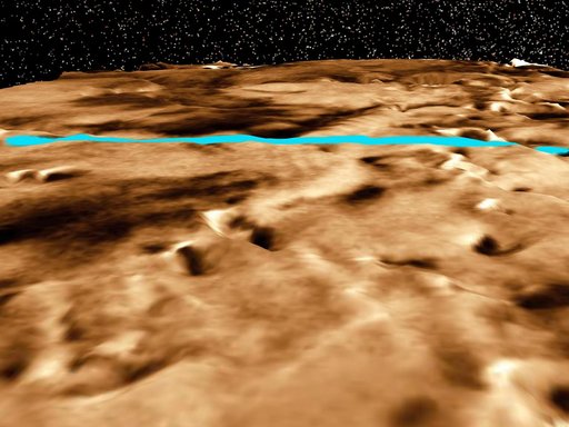 Proposed Mars Polar Lander Landing Site Perspective View 2