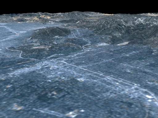 Perspective View, Landsat Overlay Pasadena, California