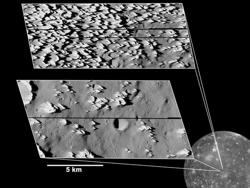 Callisto Close-up with Jagged Hills