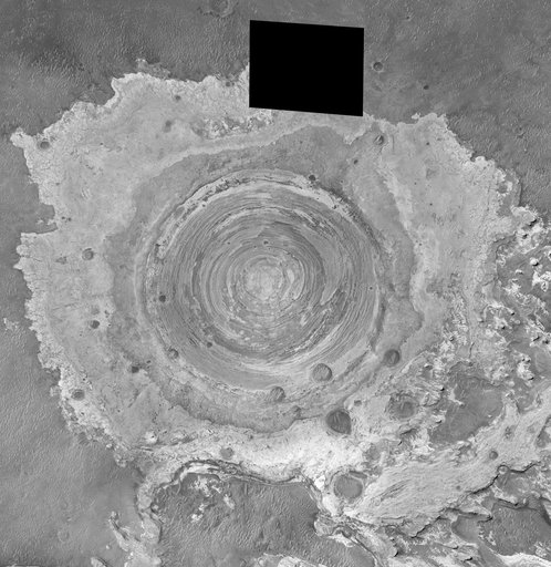 Partially-Exhumed Crater in Northern Terra Meridiani: Mosaic of M04-01289, E17-01676, and M21-01646