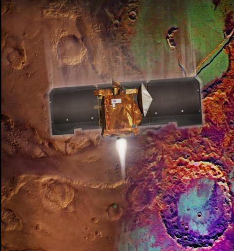 Artist Concept of Mars Odyssey Aerobraking