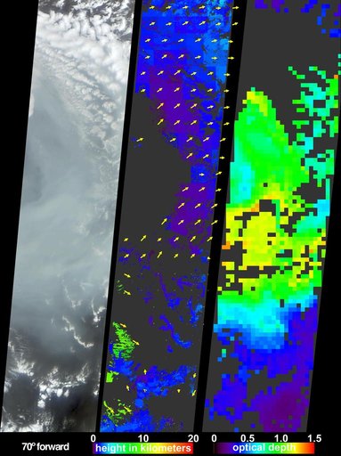 Smoke from Asian Fires Traverses the Pacific