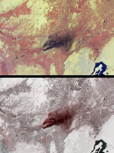 Oil Fire Plumes Over Baghdad