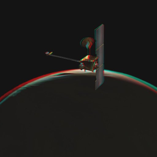 Odyssey over Martian Sunrise, 3-D  Artist Concept