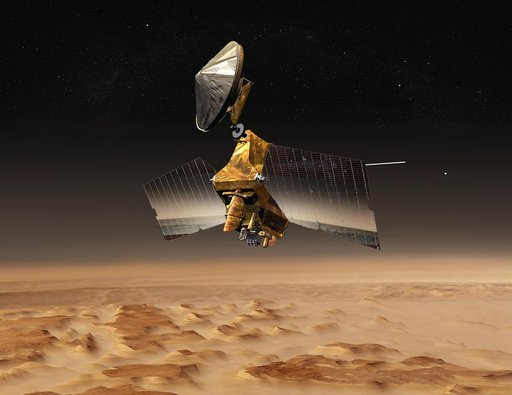 Mars Reconnaissance Orbiter over Nilosyrtis Artist Concept