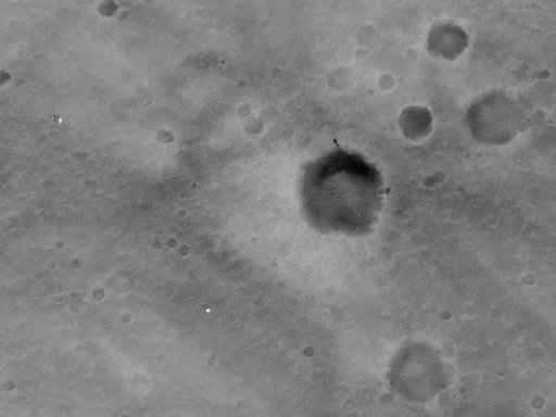 MGS MOC Image of Mars Exploration Rover, Spirit, on Mars