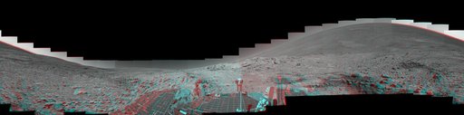 True 3-D View of Columbia Hills from an Angle