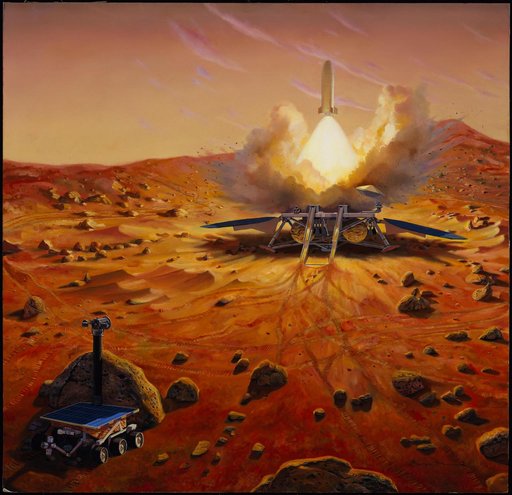 Illustration of Launching Samples Home from Mars