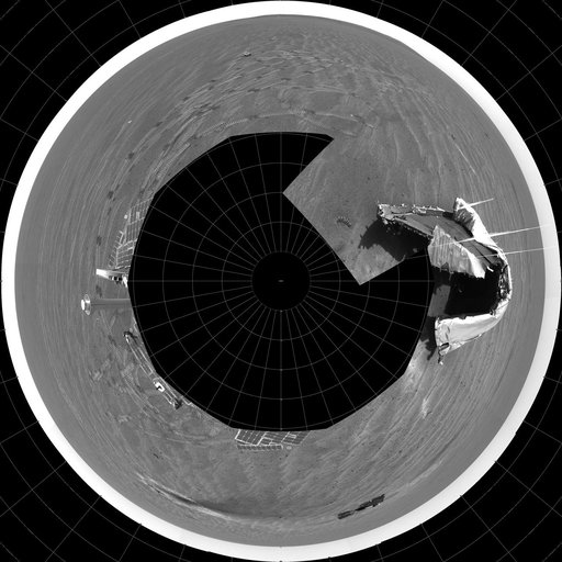 Opportunity View on Sol 354 Polar