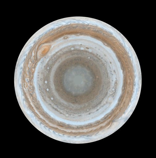 Cassini Best Maps of Jupiter South Polar Map