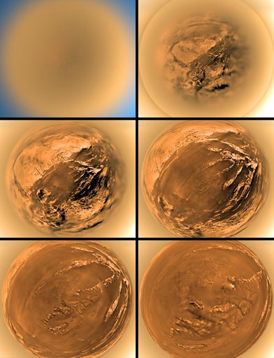 Stereographic View of Titan Surface