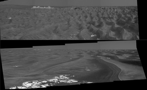 Stretched View Showing Beagle Crater