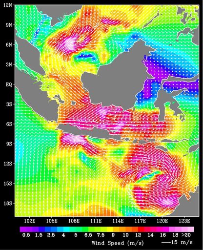 QuikScat Shows Rough Seas/Atmospheric Conditions at Time of Two Java Sea   Disasters