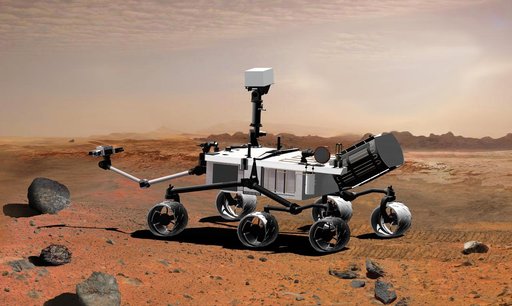 Mars Science Laboratory with Power Source and Extended Arm, Artist Concept