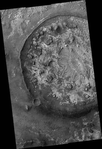 Layering in Exhumed Crater at Meridiani