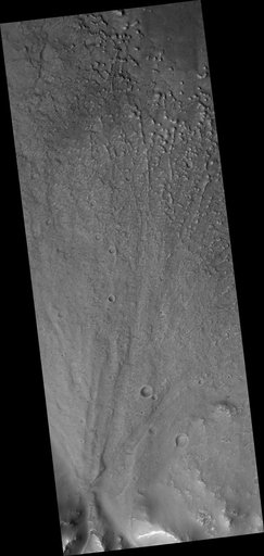 Alluvial Fan Along a Crater Wall