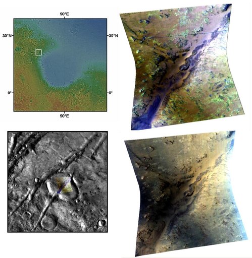 Phyllosilicate and Olivine around a Fracture in Nili Fossae