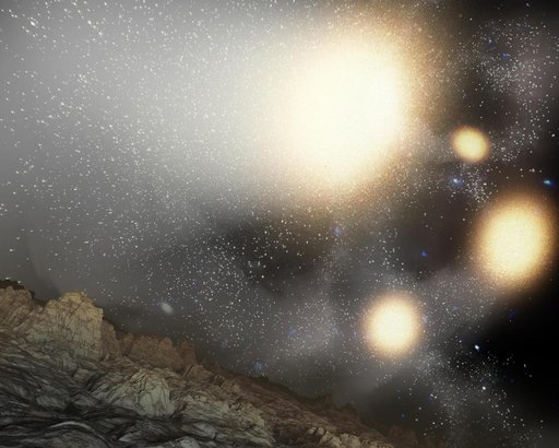 Fantastic Four Galaxies with Planet Artist Concept