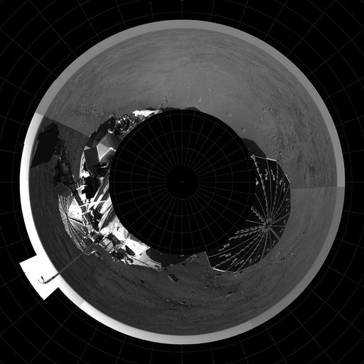 Fish Eye View of Horizon and Lander