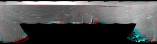 View from West of Victoria Crater, Sol 1664 Stereo