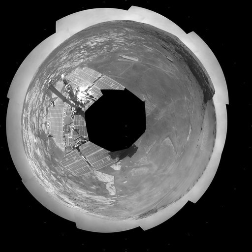Opportunity View During Exploration in Duck Bay, Sols 1506-1510 Polar