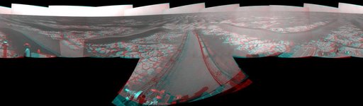 Opportunity View After Drive on Sol 1806 Stereo