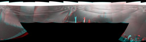 Wind-Sculpted Vicinity After Opportunity Sol 1797 Drive Stereo
