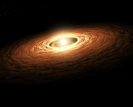 Silicate Crystal Formation in the Disk of an Erupting Star  Artist Concept