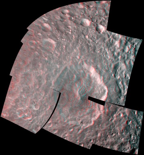 Herschel Crater in 3-D