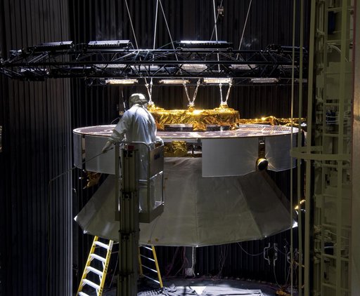 Mars Science Laboratory Cruise Stage in Test Chamber