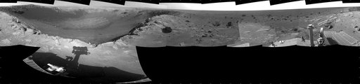 View of Santa Maria Crater from Western Rim, Sol 2454