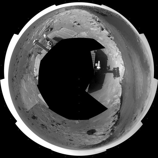 View of Santa Maria Crater from Western Rim, Sol 2454 Polar