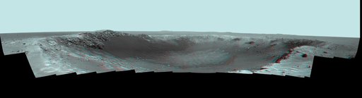 Stereo Panorama of Santa Maria Crater for Opportunity Anniversary