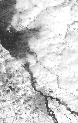 NASA Satellite Images Annual Spring Thaw, Red River, North Dakota