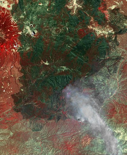 NASA Spacecraft Monitors Continuing Burn of Arizona Largest-Ever Wildfire