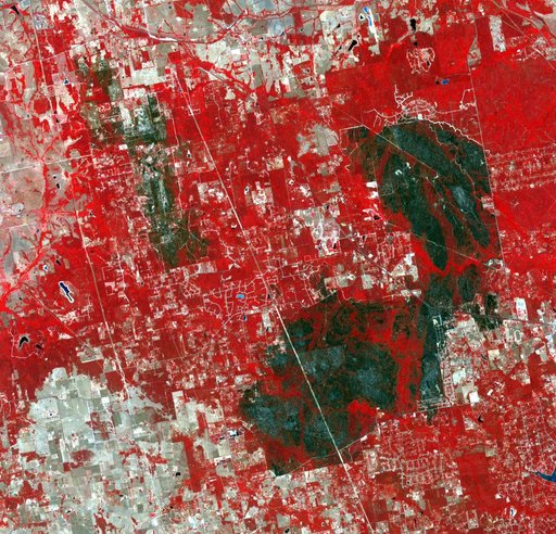 NASA Spacecraft Images Texas Wildfire