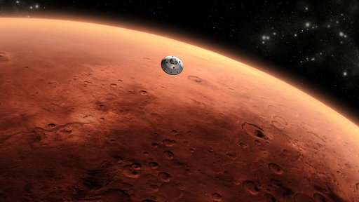 Curiosity Approaching Mars, Artist Concept