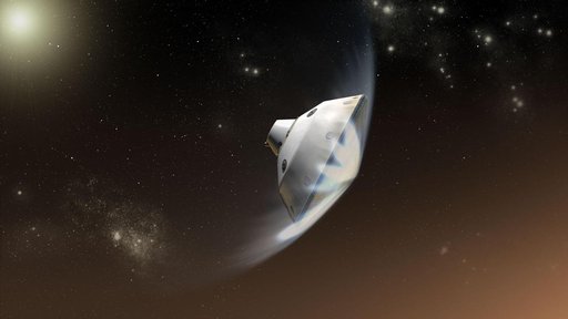 Deceleration of Mars Science Laboratory in Martian Atmosphere, Artist Concept